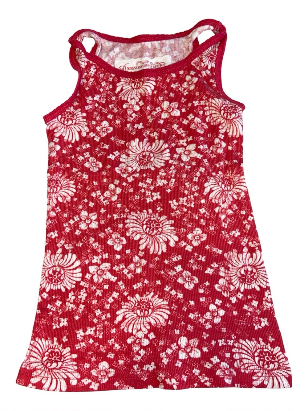 Girls Mossimo Supply Co. Salmon Floral Ribbed Tank Top
